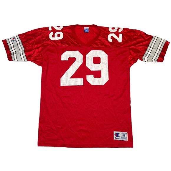 Champion Vintage 80s 90s Blank 29 Football Practice Jersey Red White 48 - Picture 1 of 7